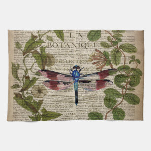 französische botanische Blätter modern vintage Lib Küchentuch