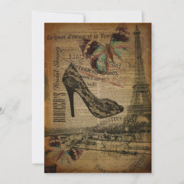 französische Botanische Paris-Stilettos Einladung