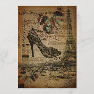 französische Botanische Paris-Stilettos Einladung
