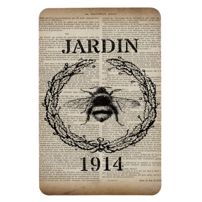 Französische botanische Vintage Königin Magnet (Vertikal)