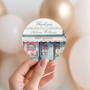 Französische Boutique Bonjour Bebe Baby Dusche Runder Aufkleber