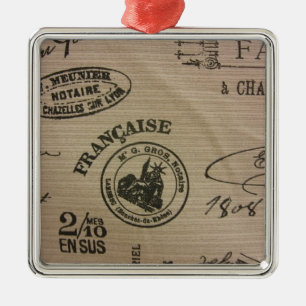 Französische Briefmarke Ornament Aus Metall