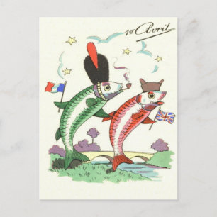 Französische britische Militärfischsterne Postkarte
