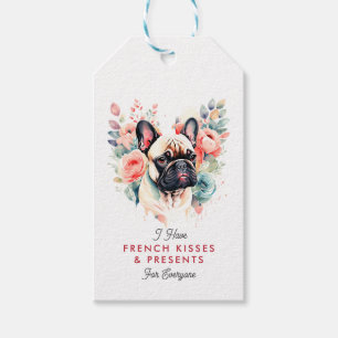 Französische Bulldog-Blume: Französisch küsst für Geschenkanhänger