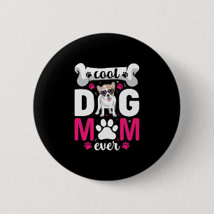 Französische Bulldog-Blumensträuße Plus-Mamas Button