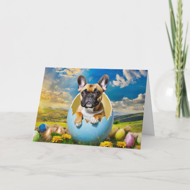 Französische Bulldog-Faltenkarte Feiertagskarte (Vorderseite)