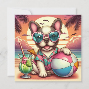 Französische Bulldog-Flachkarte