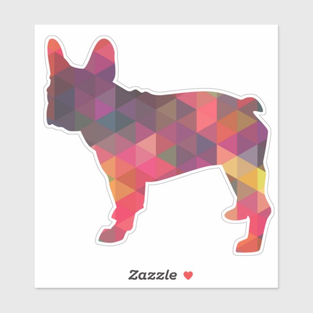 Französische Bulldog Geometric Muster-Silhouette Aufkleber (Blatt)