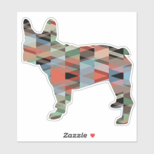 Französische Bulldog Geometric Muster-Silhouette Aufkleber