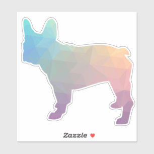 Französische Bulldog Geometric Muster-Silhouette Aufkleber