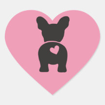 französische Bulldog-Geschenketiketten, Heart-Aufk