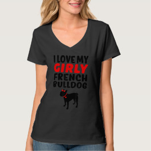 Französische Bulldog-Haustier-Girl-Girl-Hund-Gende T-Shirt