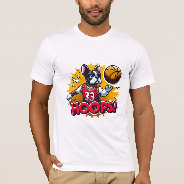 FRANZÖSISCHE BULLDOG-HOOPS 5 T-Shirt (Vorderseite)
