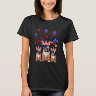 Französische Bulldog Hunde - Amerikanische Flagge T-Shirt