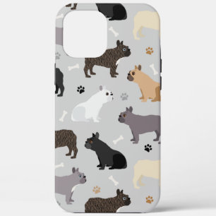 Französische Bulldog-Knochen und Paws Grau Case-Mate iPhone Hülle