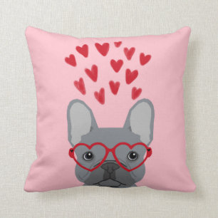 Französische Bulldog-Liebe Valentines PIllow Kissen
