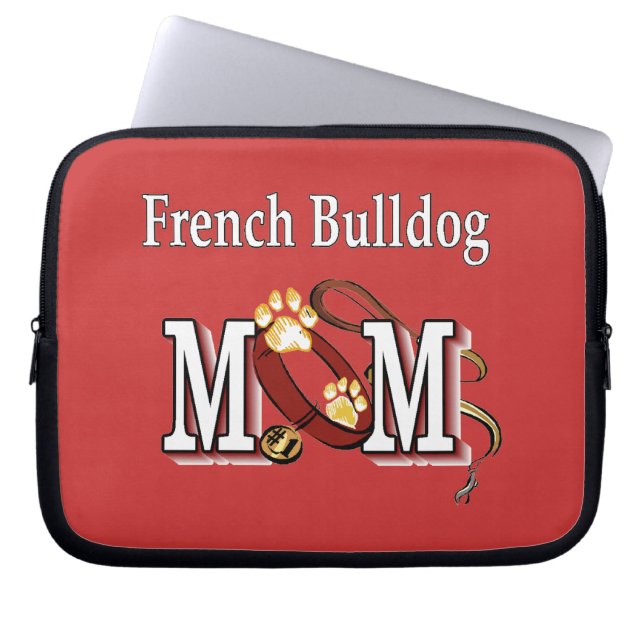 Französische Bulldog-Mama-Geschenke Laptopschutzhülle (Vorderseite)