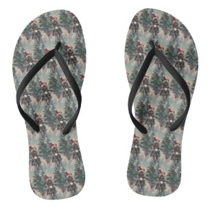 Französische Bulldog-Motorrad-Weihnachten Flip Flops