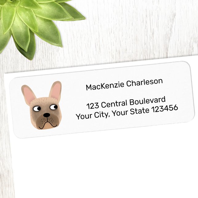 Französische Bulldog-Rücksendeadresse (French Bulldog fun return address label for dog lovers.)