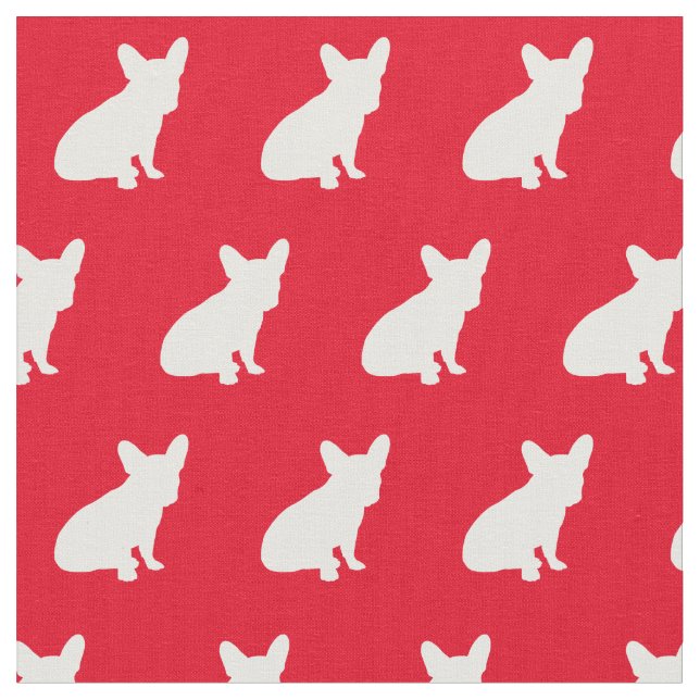 Französische Bulldog-Silhouette Red Stoff (Nahaufnahme)