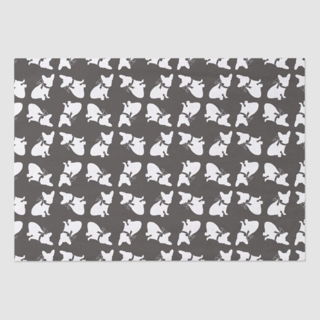 Französische Bulldog Themenparty - Babydusche neut Seidenpapier (Vorderseite)