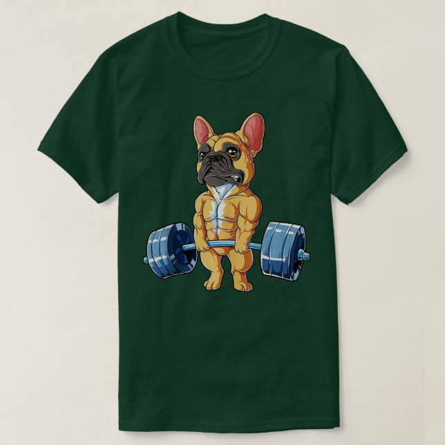 Französische Bulldog-Weightlift-Fauna-Fitness T-Shirt (Design vorne)