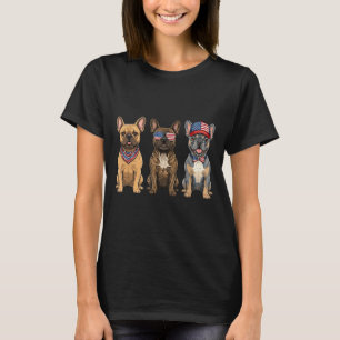 Französische Bulldogge 4. Juli Amerikanische Flagg T-Shirt
