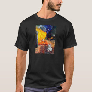 Französische Bulldogge 4W - Terrassen-Café T-Shirt