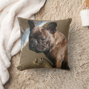 Französische Bulldogge am Meer French Bulldog Kissen