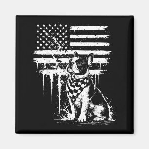 Französische Bulldogge Amerikanische Flagge 4. Jul Magnet