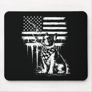 Französische Bulldogge amerikanische Flagge 4. Jul Mousepad