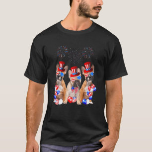 Französische Bulldogge Amerikanische Flagge 4. Jul T-Shirt