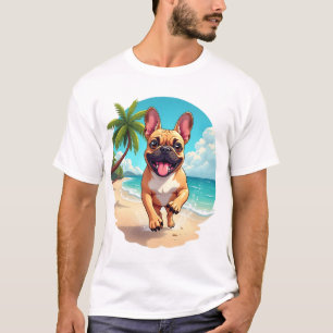 Französische Bulldogge an einem Strand T-Shirt