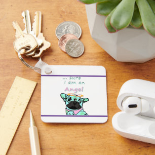 Französische Bulldogge Angel Schlüsselanhänger