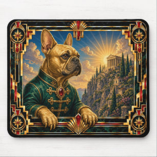 Französische Bulldogge, Art Deco Hund Mousepad
