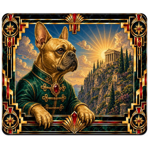 Französische Bulldogge, Art Deco Hund Mousepad