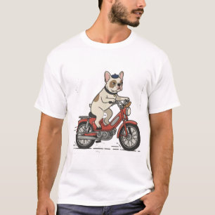 Französische Bulldogge auf einem Vintage-Rotem Mop T-Shirt