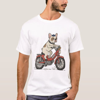 Französische Bulldogge auf einem Vintage-Rotem Mop T-Shirt