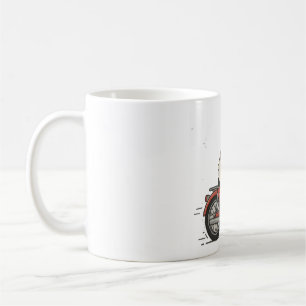 Französische Bulldogge auf Vintage-Rotem Moped – S Kaffeetasse