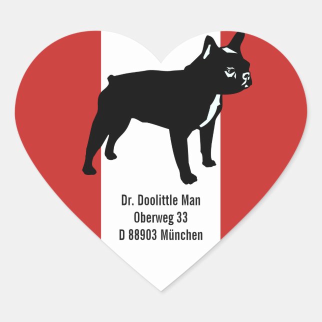 Französische Bulldogge Aufkleber mit Text (Vorderseite)