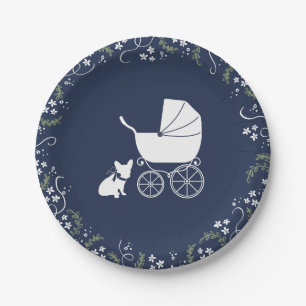 Französische Bulldogge Baby Shower Teller Design 3
