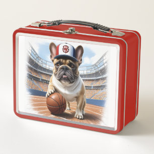 Französische Bulldogge Basketball Bulldog Vatertag Metall Brotdose