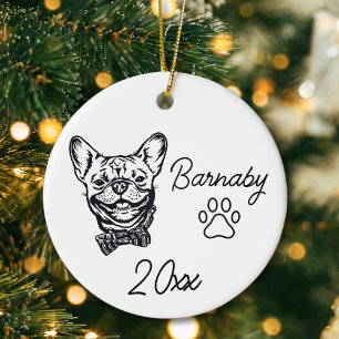 Französische Bulldogge Benutzerdefinierter Name &  Keramik Ornament