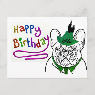 Französische Bulldogge Birthday French Bulldog Postkarte