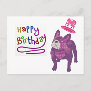 Französische Bulldogge Birthday French Bulldog Postkarte