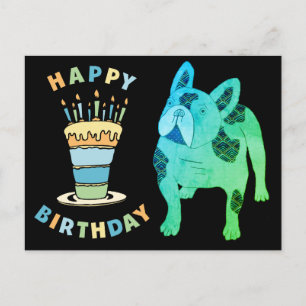 Französische Bulldogge Birthday French Bulldog Postkarte