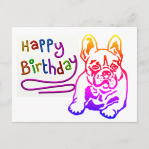 Französische Bulldogge Birthday French Bulldog Postkarte