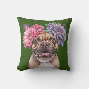 Französische Bulldogge Blume Crossfarbe Printwerbu Kissen