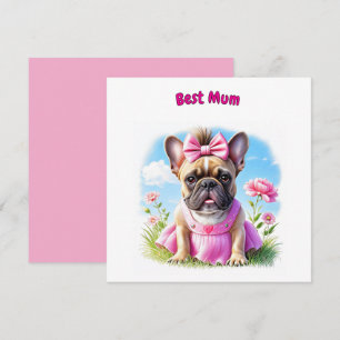 Französische Bulldogge Blumen French Bulldog Einladung