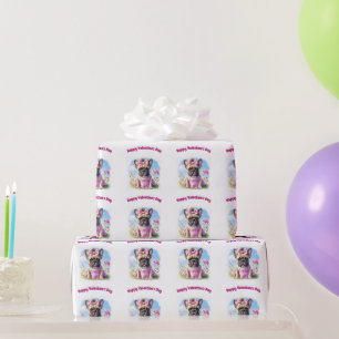Französische Bulldogge Blumen French Bulldog Geschenkpapier